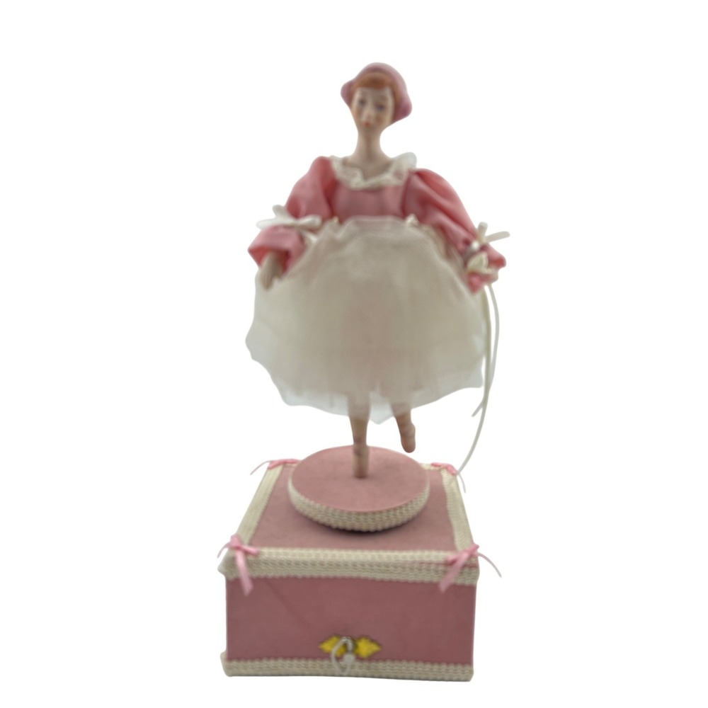 Vintage 1980s Seymour Mann Porcelain Ballerina Rotating Music Box Sound of Music